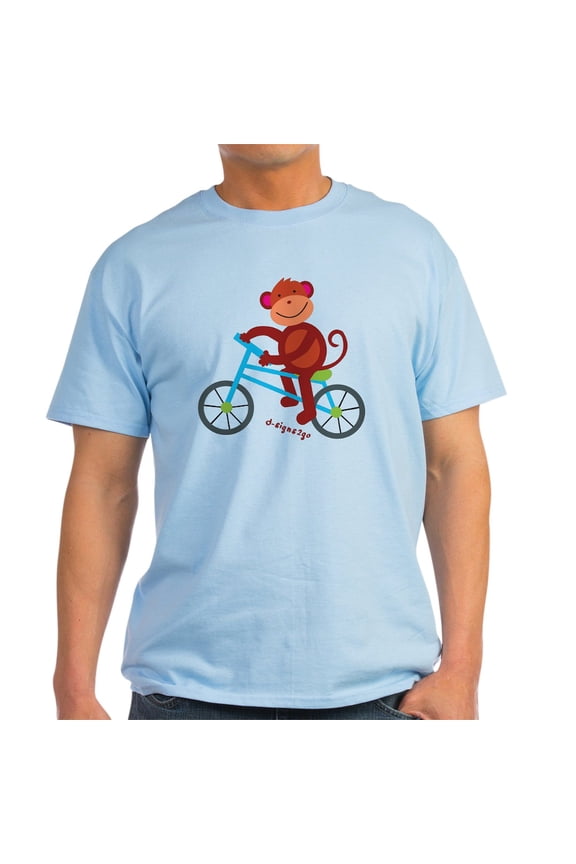 - Monkey In Blue Bike Light T Shirt - Men's Classic Graphic T-Shirt
