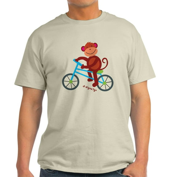 CafePress - Monkey In Blue Bike Light T Shirt - Men's Classic Graphic T-Shirt