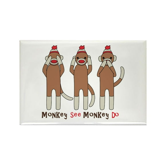 CafePress - Monkey See Monkey Do - Rectangle Magnet, 2"x3" Refrigerator Magnet