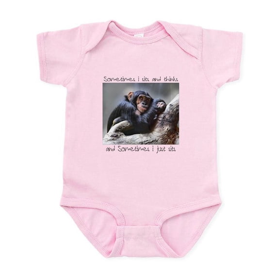 CafePress - Monkey Sits Infant Bodysuit - Baby Light Bodysuit, Size Newborn - 24 Months