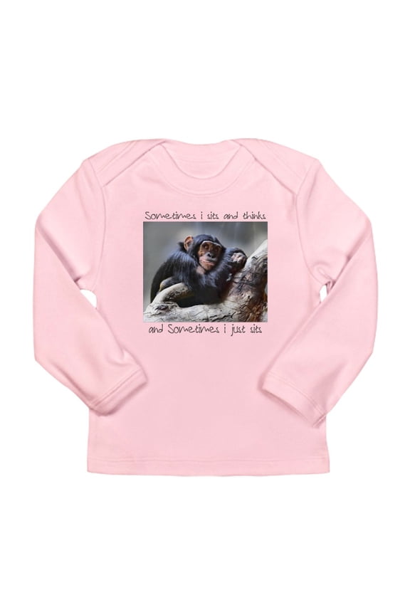 - Monkey Sits Long Sleeve Infant T Shirt - Long Sleeve Infant T-Shirt
