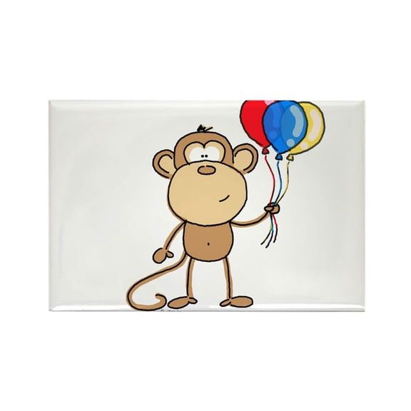 CafePress - Monkey With Balloons - Rectangle Magnet, 2"x3" Refrigerator Magnet