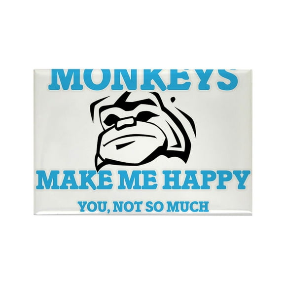 CafePress - Monkeys Make Me Happy Magnets - Rectangle Magnet, 2"x3" Refrigerator Magnet