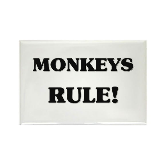 CafePress - Monkeys Rule - Rectangle Magnet, 2"x3" Refrigerator Magnet