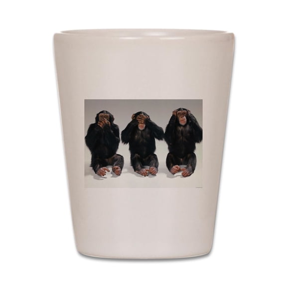 CafePress - Monkeys - White Shot Glass, Unique and Funny Shot Glass
