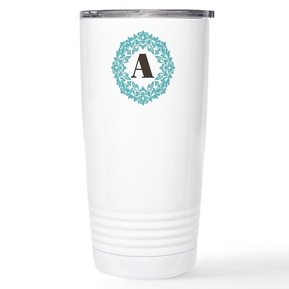 CafePress - Monogram A Wreath Mugs - Insulated Stainless Steel Travel Tumbler 20 oz.