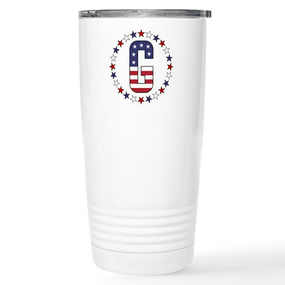 CafePress - Monogram G 16 Oz Stainless Steel Travel Mug - Insulated Stainless Steel Travel Tumbler 20 oz.