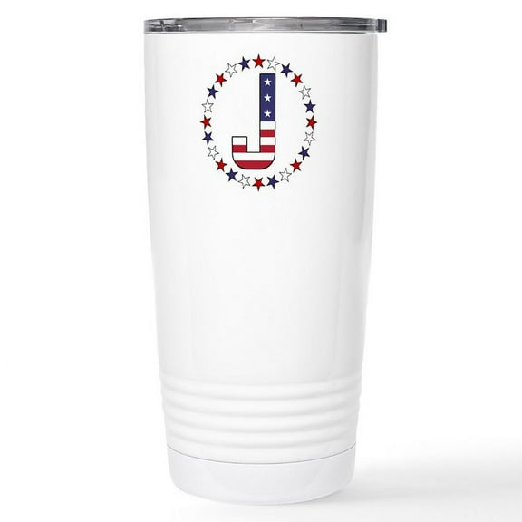 CafePress - Monogram J 16 Oz Stainless Steel Travel Mug - Insulated Stainless Steel Travel Tumbler 20 oz.