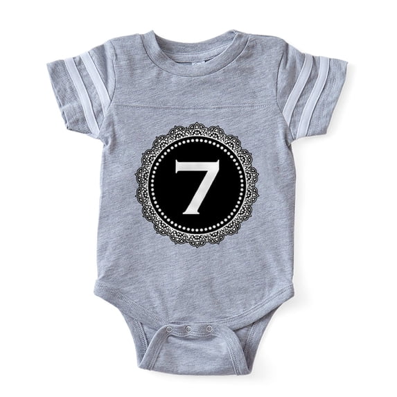 CafePress - Monogram Medallion 7 - Cute Infant Baby Football Bodysuit