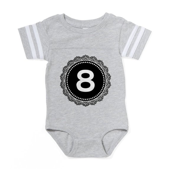 CafePress - Monogram Medallion 8 - Cute Infant Baby Football Bodysuit