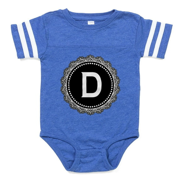 CafePress - Monogram Medallion D - Cute Infant Baby Football Bodysuit