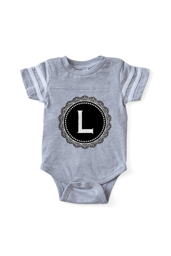 - Monogram Medallion L - Cute Infant Baby Football Bodysuit