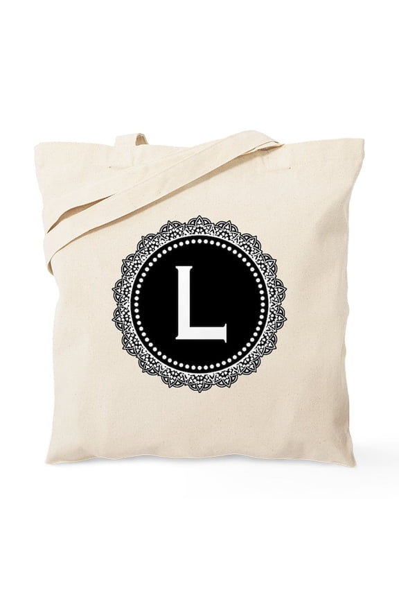 - Monogram Medallion L Tote Bag - Unisex Canvas Tote Bag, Beige, 1-Piece