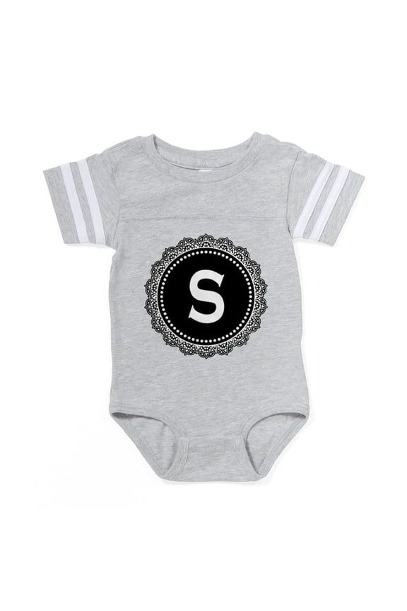 - Monogram Medallion S - Cute Infant Baby Football Bodysuit