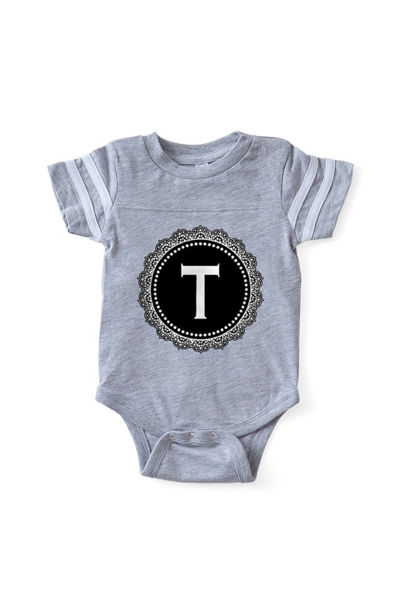 - Monogram Medallion T - Cute Infant Baby Football Bodysuit