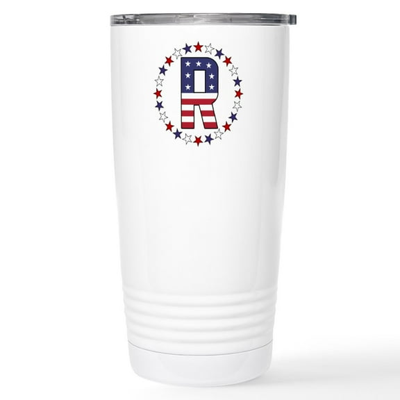 CafePress - Monogram R 16 Oz Stainless Steel Travel Mug - Insulated Stainless Steel Travel Tumbler 20 oz.