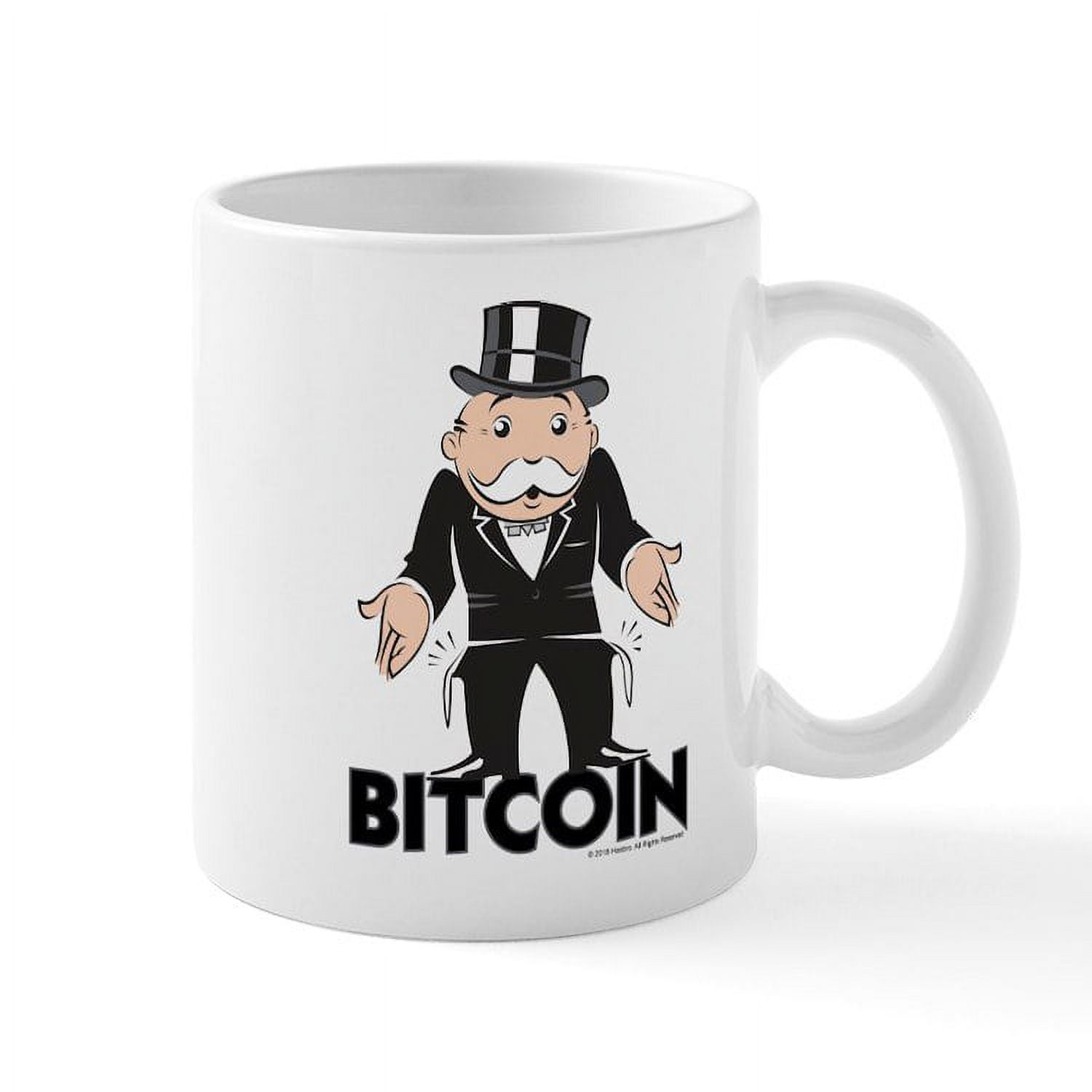 CafePress - Monopoly Bitcoin - 11 oz Ceramic Mug - Novelty Coffee Tea Cup, image size:1500x1500