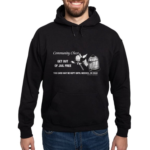 CafePress - Monopoly Get Out Of Jail Free Hoodie (Dark) - Pullover Hoodie, Classic, Comfortable Hooded Sweatshirt