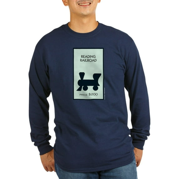 CafePress - Monopoly Reading Railro Long Sleeve Dark T Shirt - Long Sleeve Dark T-Shirt
