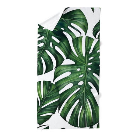 CafePress - Monstera Leaves Pattern - Large Beach Towel, Soft 30"x60" Towel with Unique Design