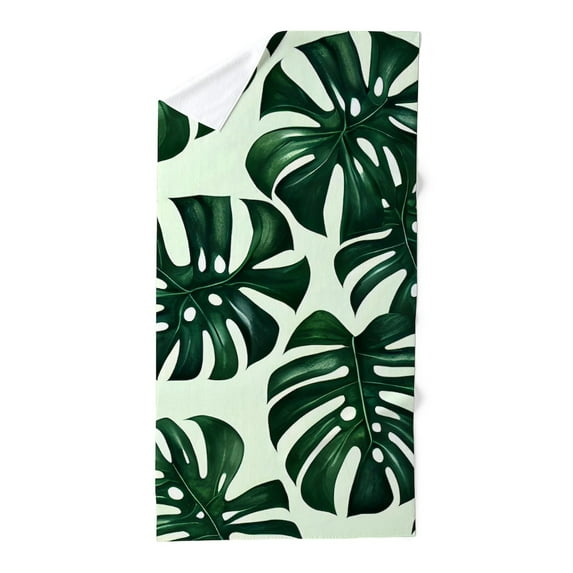 CafePress - Monstera Leaves Pattern - Large Beach Towel, Soft 30"x60" Towel with Unique Design