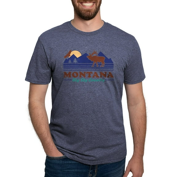 CafePress - Montana Big Sky Country Men's Deluxe T Shirt - Mens Tri-blend T-Shirt
