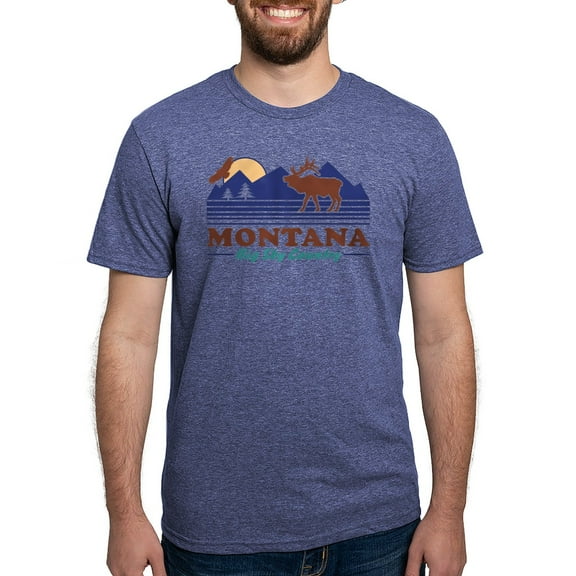 CafePress - Montana Big Sky Country Men's Deluxe T Shirt - Mens Tri-blend T-Shirt