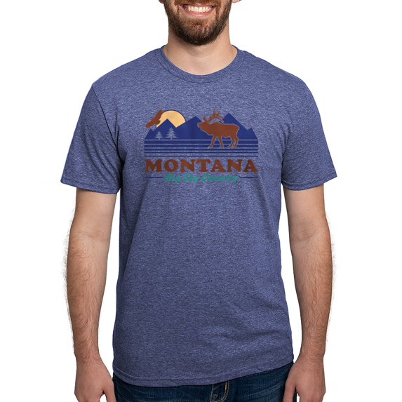 CafePress - Montana Big Sky Country Men's Deluxe T Shirt - Mens Tri-blend T-Shirt
