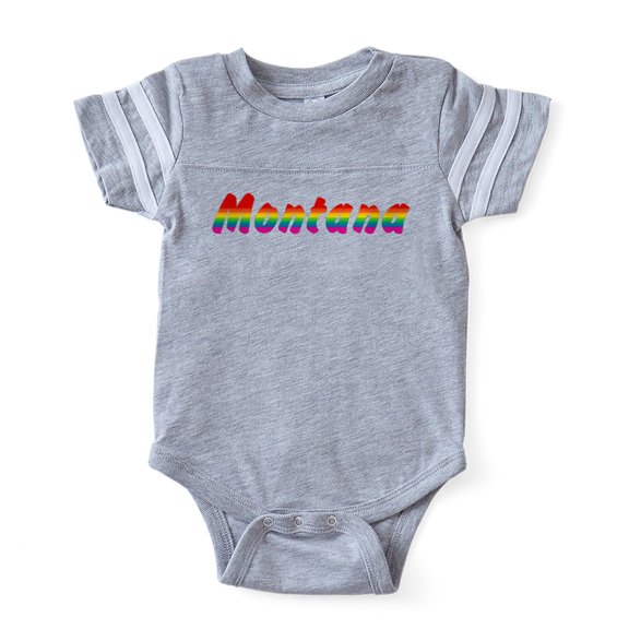 CafePress - Montana Rbw Txt - Cute Infant Baby Football Bodysuit
