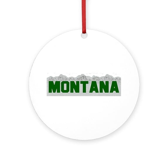 CafePress - Montana - Round Wood Ornament 4"