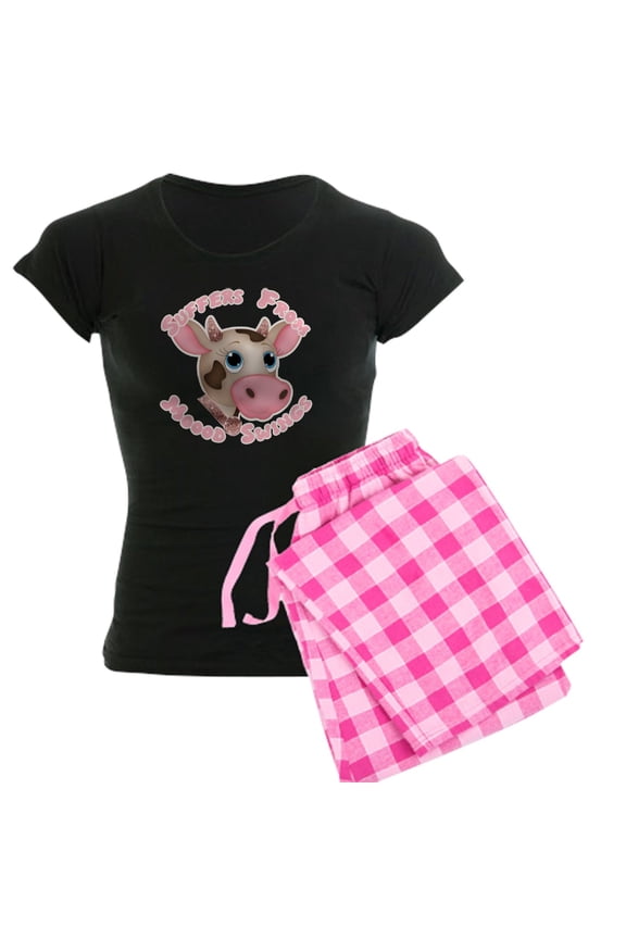 - Mood Swing Cow Design - Women's Dark Pajamas