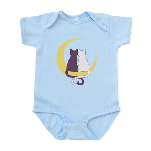 CafePress - Moon Cats Body Suit - Baby Light Bodysuit, Size Newborn - 24 Months