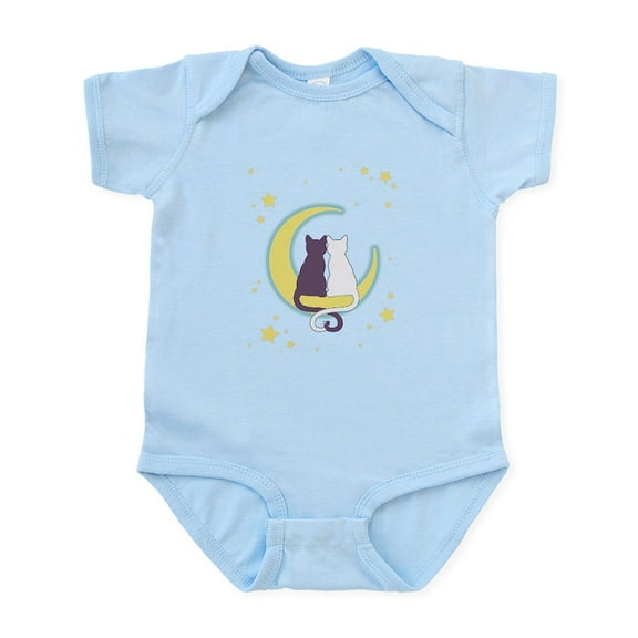 CafePress - Moon Cats Body Suit - Baby Light Bodysuit, Size Newborn - 24 Months