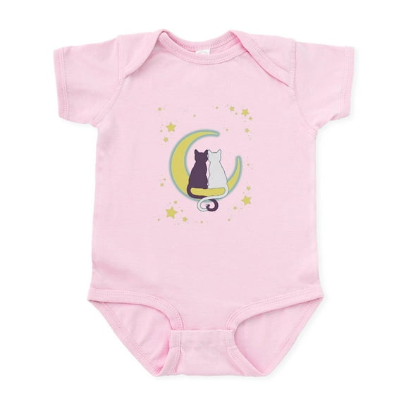 CafePress - Moon Cats Body Suit - Baby Light Bodysuit, Size Newborn - 24 Months