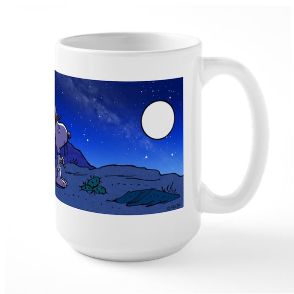 CafePress - Moon Over Hollywood Large Mug - 15 oz Ceramic Large White Novelty Mug