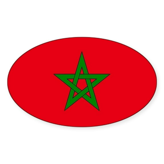 CafePress - Moorish Flag, Morocco Glag, Moroccan Flag, Sticker - Sticker (Oval)