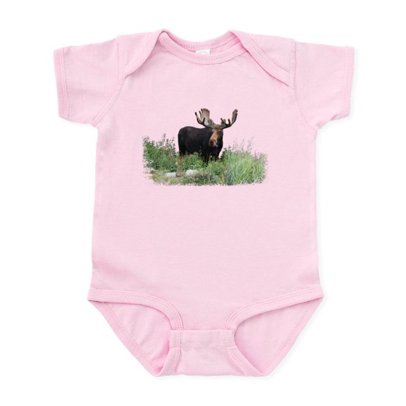 CafePress - Moose Eating Flowers Infant Bodysuit - Baby Light Bodysuit, Size Newborn - 24 Months