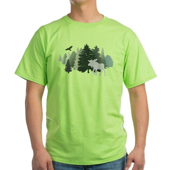 CafePress - Moose In The Forest T Shirt - Light T-Shirt - CP