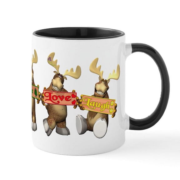 CafePress - Moose Joy Mugs - 11 oz Ceramic Mug - Novelty Coffee Tea Cup