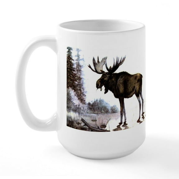 CafePress - Moose Large Mug - 15 oz Ceramic Large White Novelty Mug