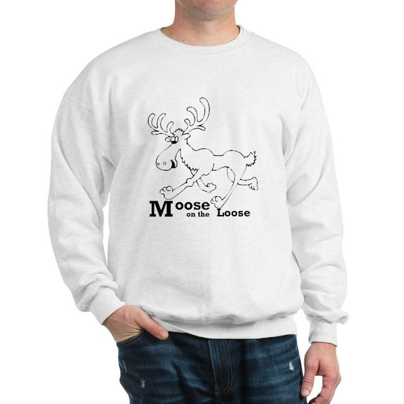 CafePress - Moose On The Loose Sweatshirt - Crew Neck Sweatshirt