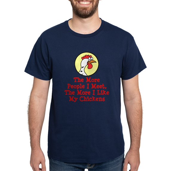 CafePress - More I Like My Chickens T Shirt - Men's Classic Graphic Cotton T-Shirt