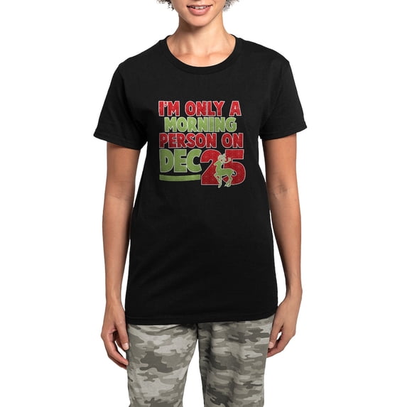 CafePress - Morning Person Women's Dark Pajamas - Women's Short Sleeve Print T-Shirt and Pants Dark Cotton Pajama Set
