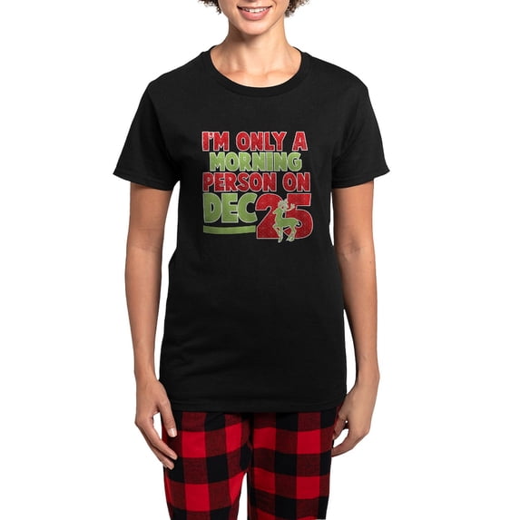 CafePress - Morning Person Women's Dark Pajamas - Women's Short Sleeve Print T-Shirt and Pants Dark Cotton Pajama Set