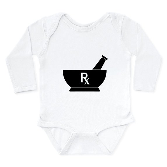 CafePress - Mortar And Pestle Rx Body Suit - Long Sleeve Cotton Baby Bodysuit