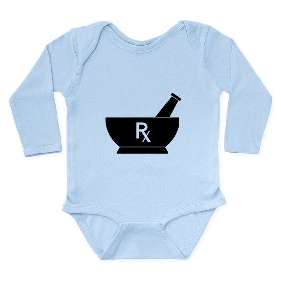 CafePress - Mortar And Pestle Rx Body Suit - Long Sleeve Cotton Baby Bodysuit