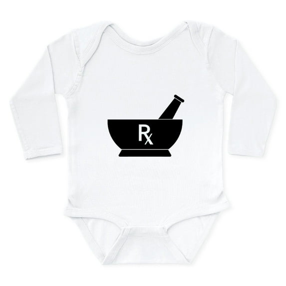 CafePress - Mortar And Pestle Rx Body Suit - Long Sleeve Cotton Baby Bodysuit