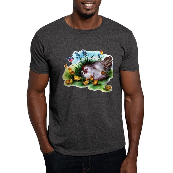 CafePress - Mother Hen Yellow Chicks Dark T Shirt - Men's Classic Graphic Cotton T-Shirt