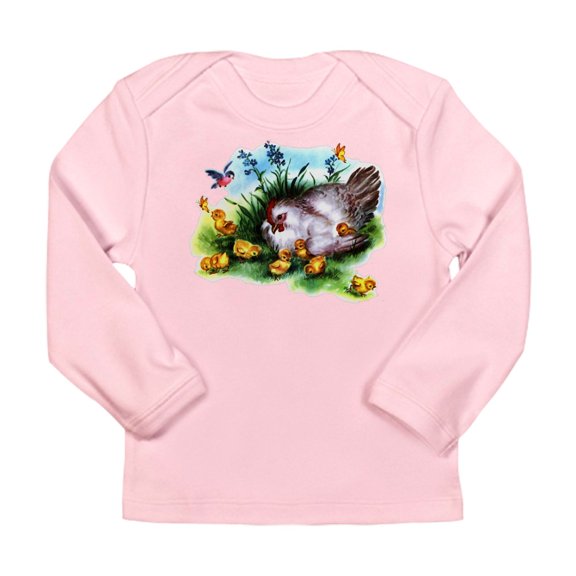 CafePress - Mother Hen Yellow Chicks Long Sleeve Infant T Shir - Long Sleeve Infant T-Shirt