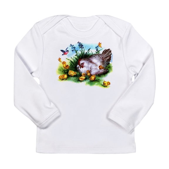 CafePress - Mother Hen Yellow Chicks Long Sleeve Infant T Shir - Long Sleeve Infant T-Shirt
